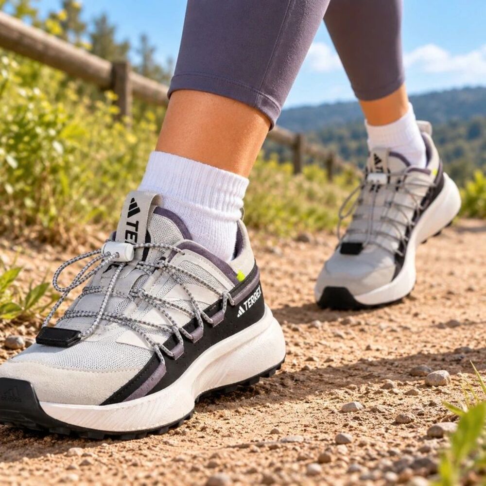 Adidas terrex Women's 6.5 gray purple outdoor hiking trail sneakers